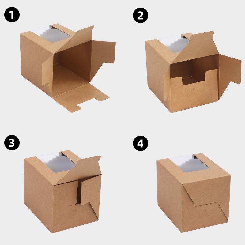 Handheld Windowed Cupcake Packaging Box Egg Tart Box Baking Packaging Boxes Family Gathering Wedding Dessert Display Stand Tray Anti Rollover