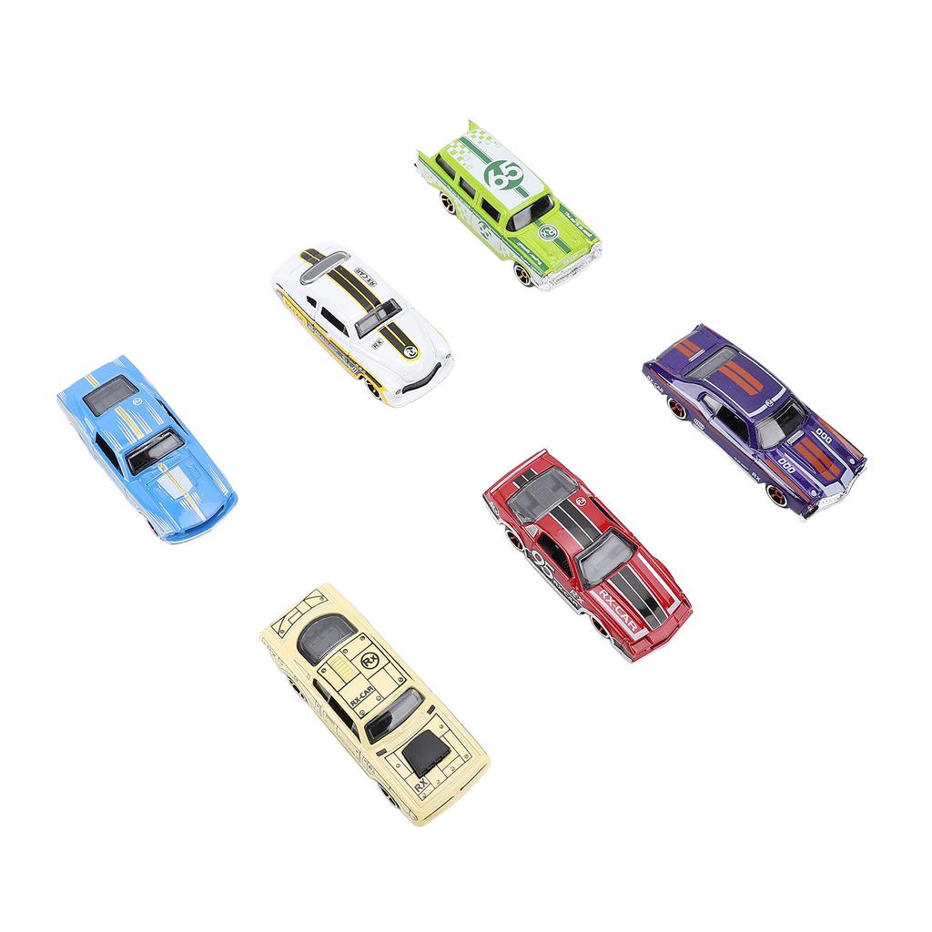 6 Stück Jungen Mini Automodelle Kinder Legierung Rückzug Rennwagen Spielzeugset Exquisites Fahrzeugmodell für