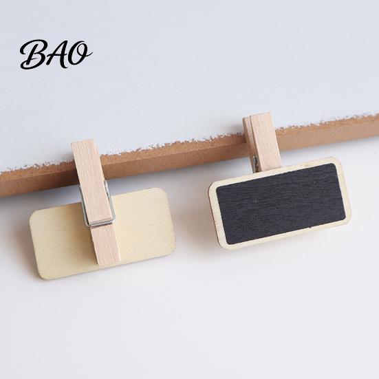 Blackboard Place Card Holders 10PCS Mini Clips/Signs with Wooden Stands, Reusable Small Chalkboard Rustic Log Style Message Clips Signs, Display Clip