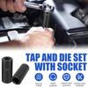 8Pcs Tap Socket Set Carbon Steel 1/4 Inch and 3/8 Inch Square Drive Tap Socket Adapter with Holder for Tight Space Ratchet