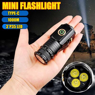 Mini torcia LED portatile a 3 LED lampada da cappello per campeggio all'aperto torcia ad alta potenza da 2000 mAh faretto da campeggio all'aperto