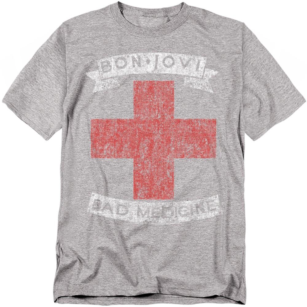 Bon Jovi Bad Medicine T-Shirt S-5XL Athletic Heather XL