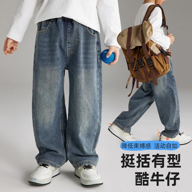 ABC KIDS Boys Lightweight Washed Denim Straight-Leg Pants 160