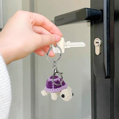 Keychain Pendant Crochet Turtle Shape Charm Hanging Ornament Wallet Backpack Car Keys Accessory Pendant Birthday Gift