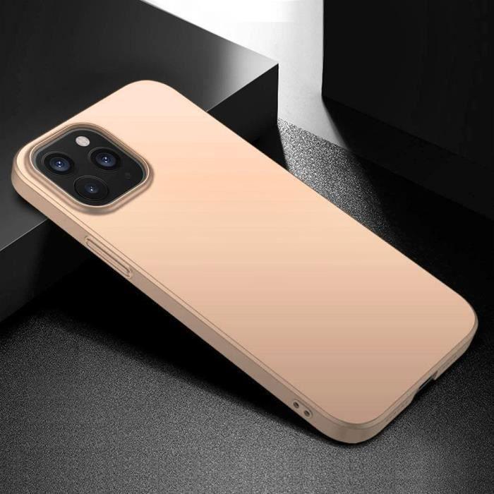 Coque de Protection - E.F.CONNECTION - pour iPhone 12 Pro Max - Silicone Souple Doré - Antichoc - Léger