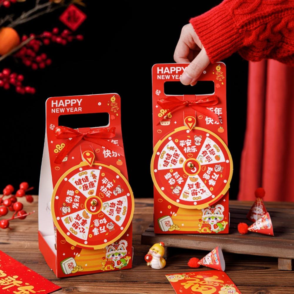 

10PCS Cartoon Baking Cake Packing Boxes Handheld New Year s Wheel Box Spring Festival 10PCS