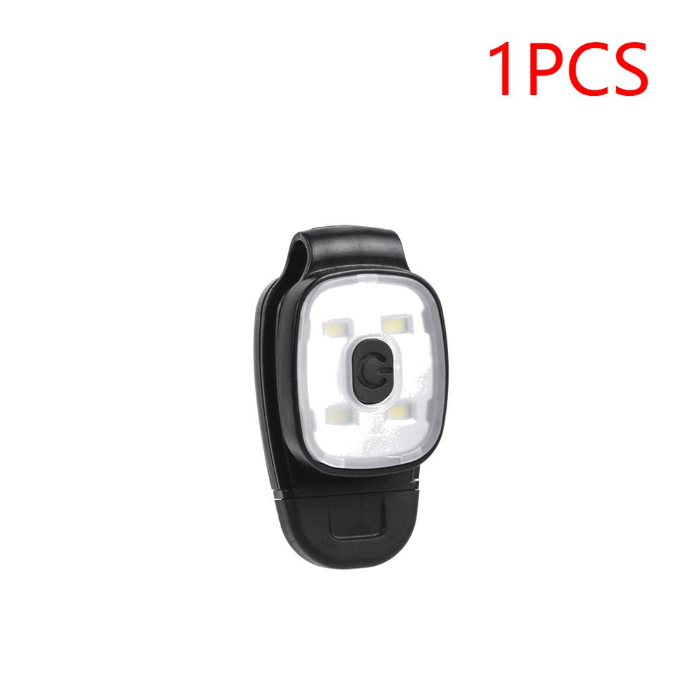 1-8pcs LED Clip Lamp 3 Lighting Modes LED Flashlight Clip Safety Warning for Jogging Night Walking for Fishing Hiking USB Rechar