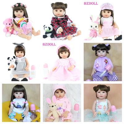 BZDOLL 48 cm Tam Vücut Silikon Yeniden Doğmuş Bebek Bebek Canlı Kız 19 Inç Vinil Bebe Yenidoğan Güzel doğum günü hediyesi Çocuk Yıkanmak Oyun Evi Oyuncak