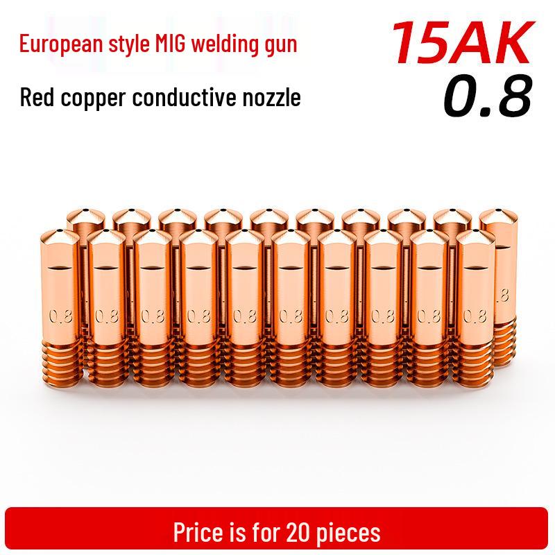 15AK Euro Style Copper-Plated Contact Tip for Gas/No-Gas MIG Welders