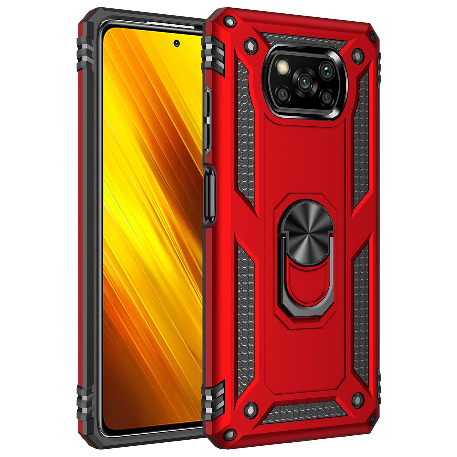 

для POCO X3 NFC Case Cover Armor Rugged Military Shockproof Car Holder Ring Case for POCO X3 Pro Бампер для POCO X 3 for POCO X3