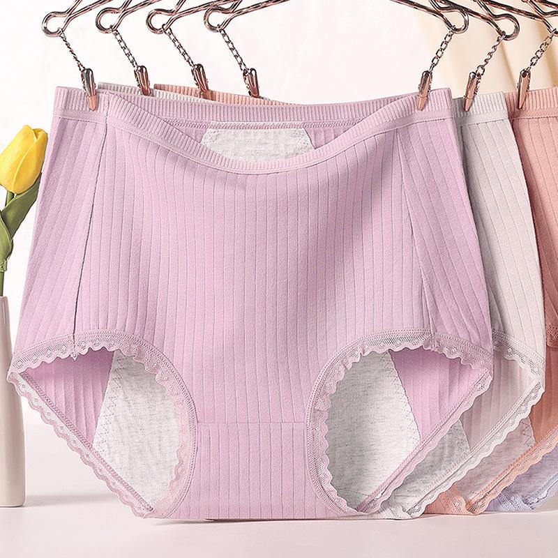 Female Cotton High Waisted Menstrual Period Leak Proof Red Physiological Triangle Underwear