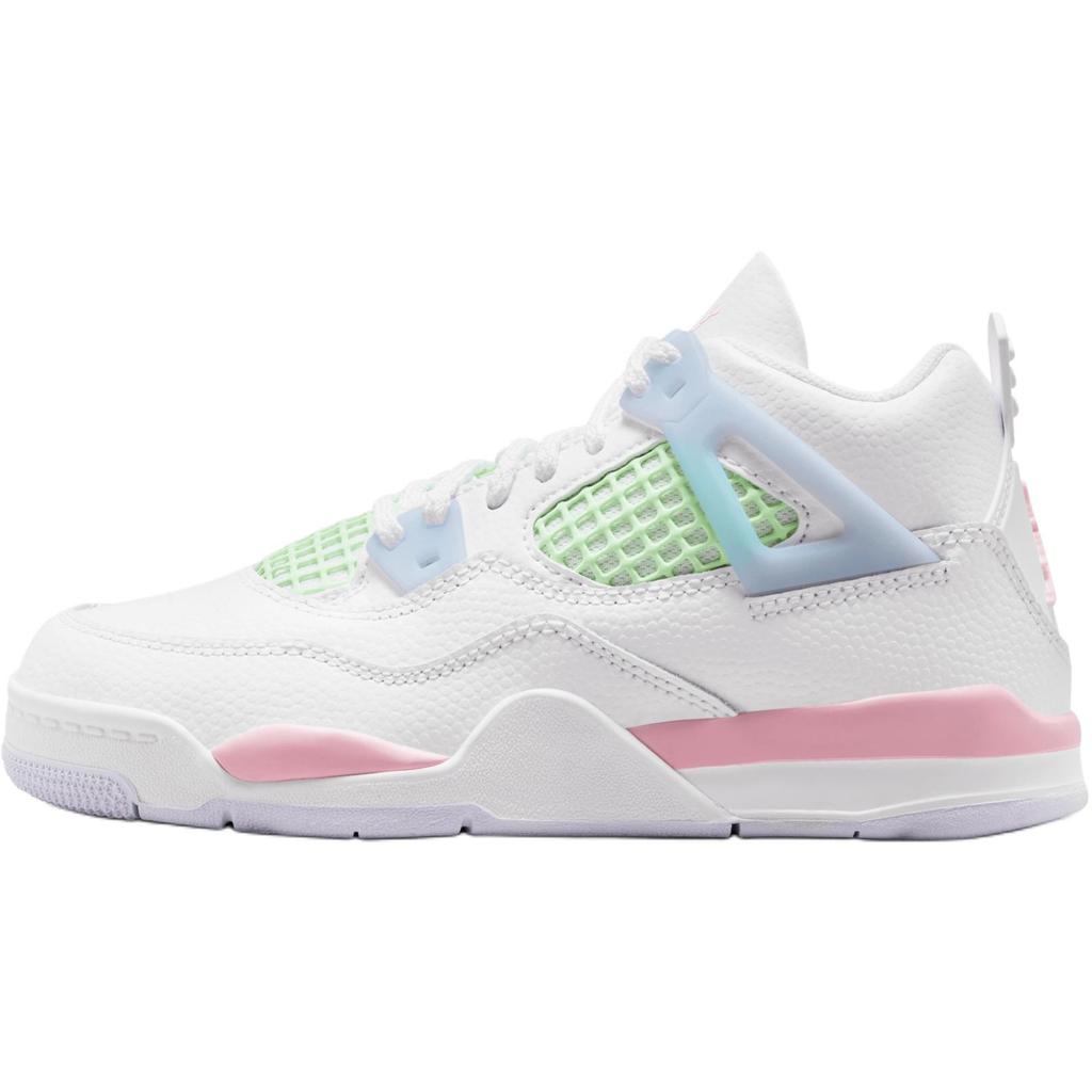 Air Jordan 4 Retro PS Giorno di San Valentino Scarpe da Ginnastica per Bambini Bianco Rosa Medio-Morbido Mezzo Blu IB7069-100