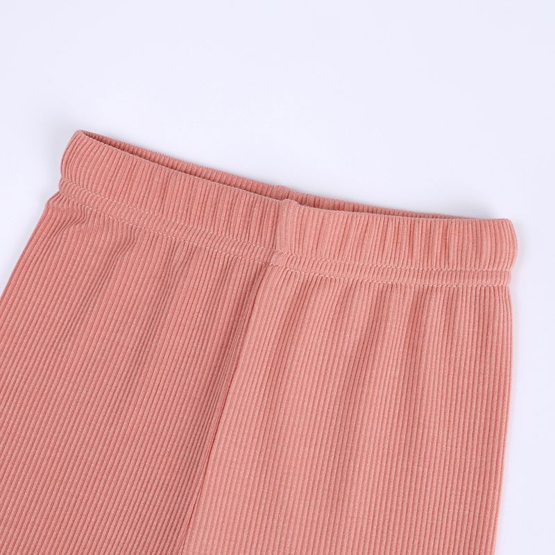 1-13 Years Kids Ribbed Structure T-shirt and Shorts Set Casual Loungewear