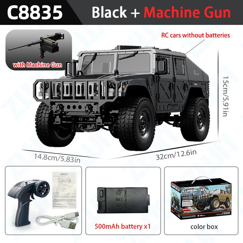 C8835 1:14 2.4G RC Car Simulation 4x4 All-terrain Off-road Climbing Vehcile Remote Control Military Jeep Toy Best Gift for Kids