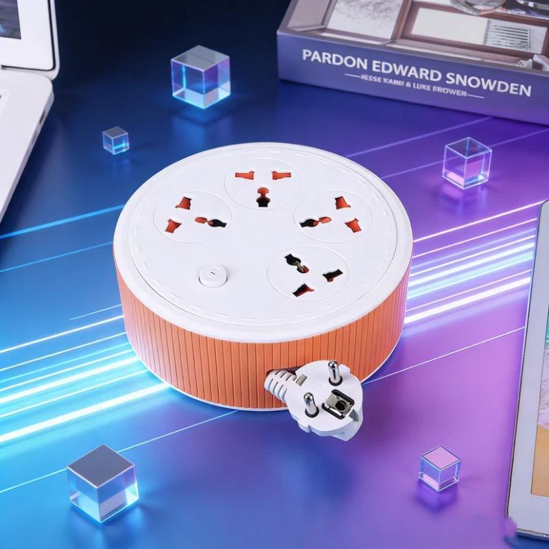 Universal Socket Power Strip – Portable Extension Cord with 2-Meter Cable, EU Plug
