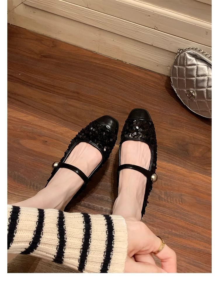 Grape Mother Sparkling Sequined Cool Slippers Children Thick Heel Single Shoes 2025 Spring Women's Fashion Huizhou Women's Shoes Muller Shoes