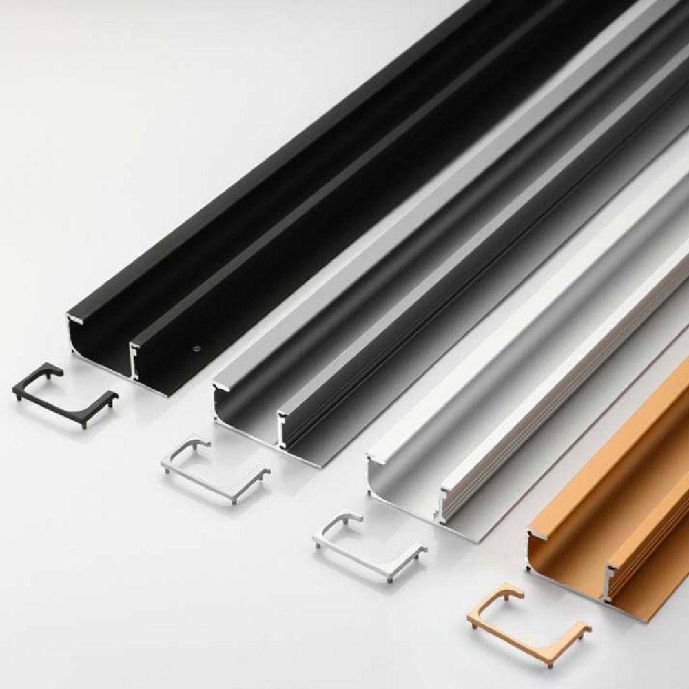 G-shape Hidden Drawer Handle Aluminum Zinc Zinc Alloy Furniture Handle Cabinet Door Handle  Wardrobe