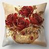 Rote Rosen auf einem Weinglas KissenbezugGeeignet für Sofa Auto Schlafzimmer dekorative Kissenhülle Kissenbezug