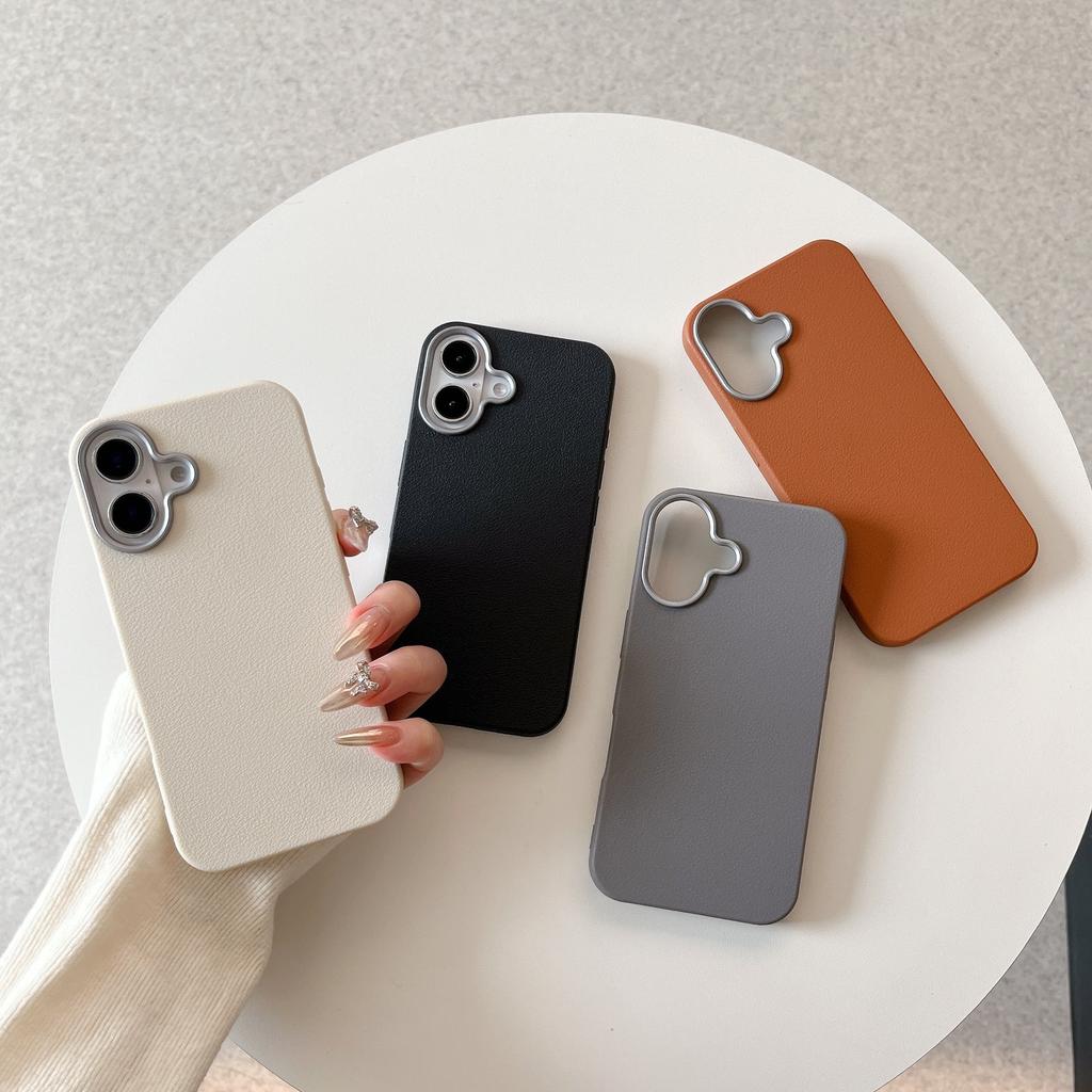 Minimalistische einfarbige Nischenstil-Hülle mit Lederstruktur, kompatibel mit iPhone 17 Pro Max Apple 16 neues Modell 14/15