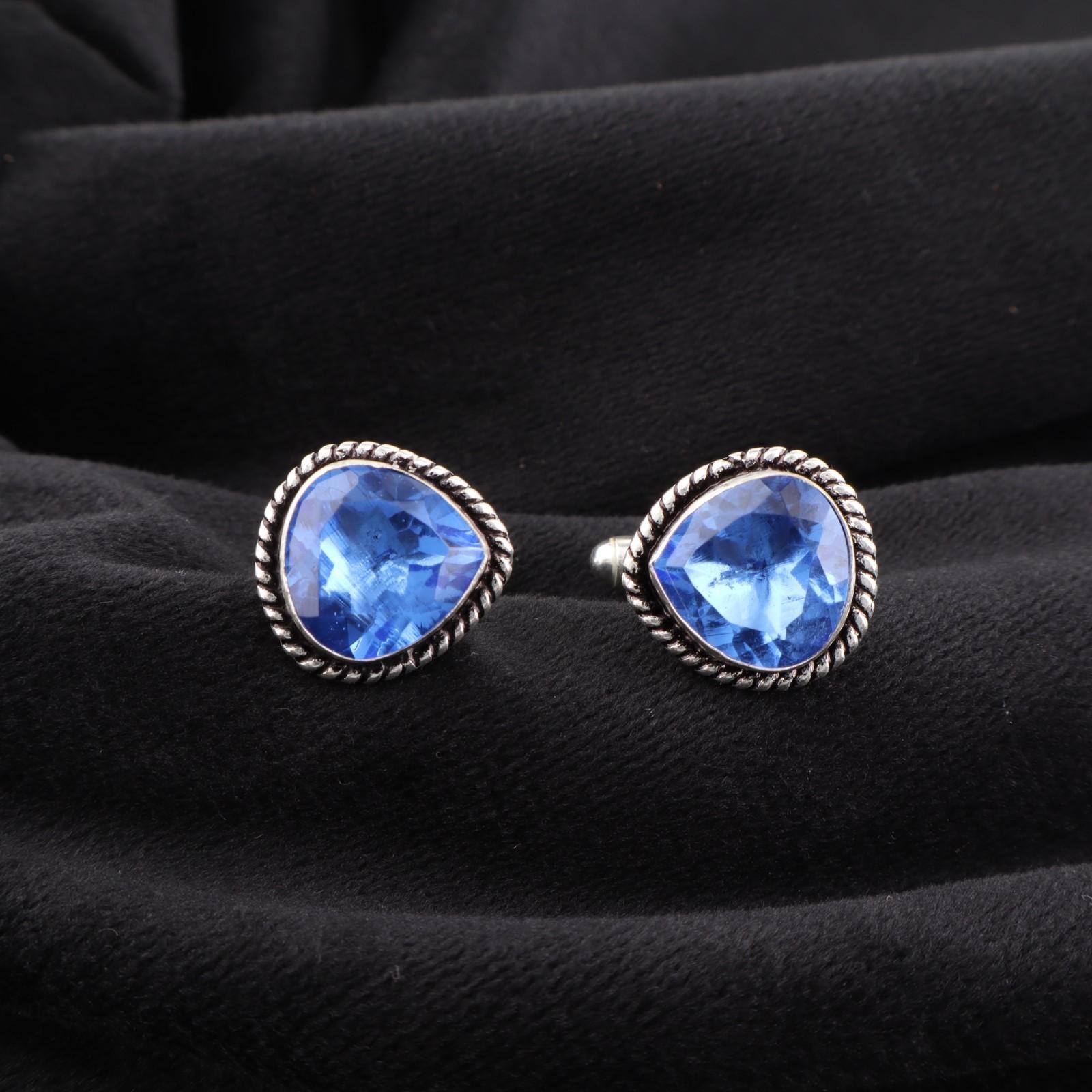 

Натуральный танзанит драгоценный камень 925 стерлинговое серебро ювелирные изделия ручной работы запонки 0,62 CL-8-8