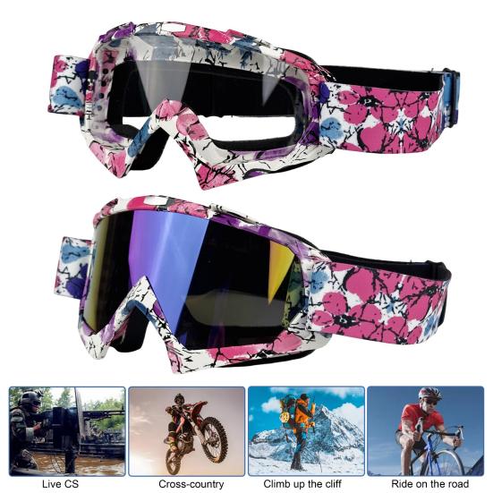 Outdoor Cycling Glasses with Elastic Band UV Protection Windproof Lightweight Men Women Skiing Snowboarding Motorcycle Bike Sports Goggles Eyewear