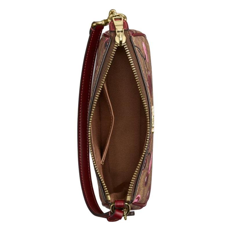 Coach Nolita 19 Borsa a Mano Classica con Logo e Stampa Ciliegie in Ecopelle Piccola da Donna Marrone