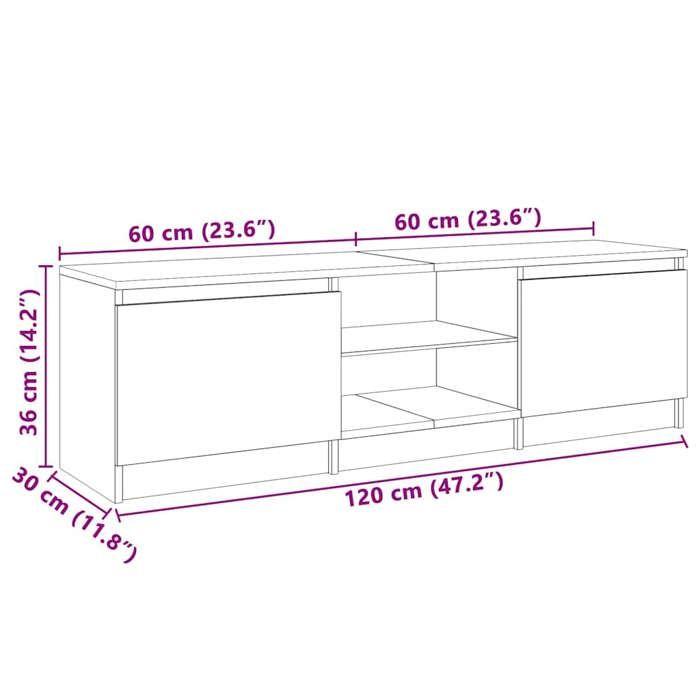 VidaXL Meuble TV avec lumières LED sonoma gris 120x30x36 cm, meuble TV avec lumière LED, support TV, armoire média 815709