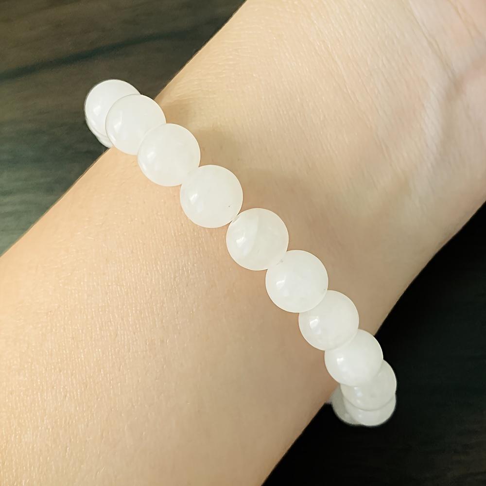 Elegant Natural Moonstone Bracelet Casual Chic Design Beads, Simple Luxury Couples' Jewelry, Moonstone Jewelry