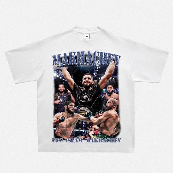 2025 New Fashion 100% Cotton Men T-shirt Fight Y2k Printing Short Sleeve American Retro Small Neckline Fighting Top Retro Top