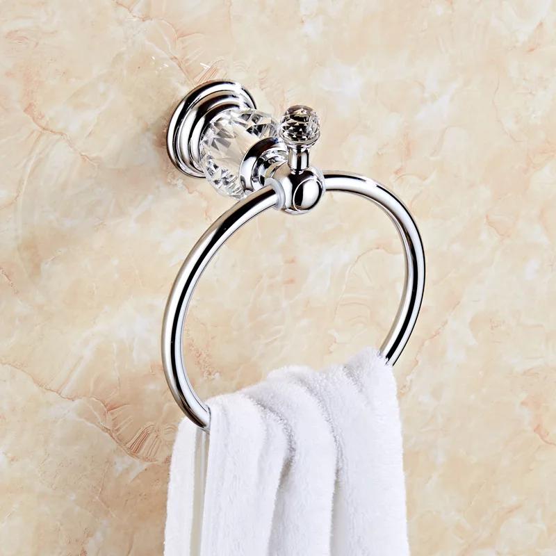 Luxury Crystal Silver Bathroom Accessories Set Chrome Polished Brass Bath Hardware Set Wall Mounted Bathroom Products banheiro