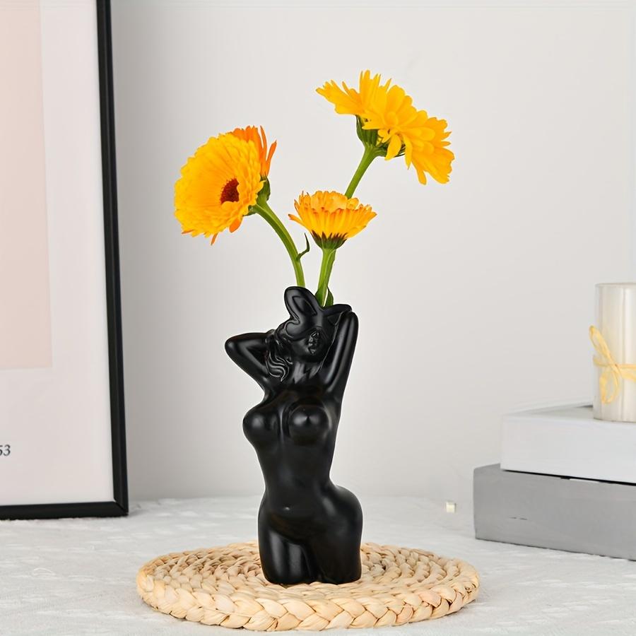 Frauenkörpervase, Frauenkurvige Vase, einzigartiger Streifenlook, dekorative Vase, kreative Blumenvase, moderne böhmische Heimdekoration