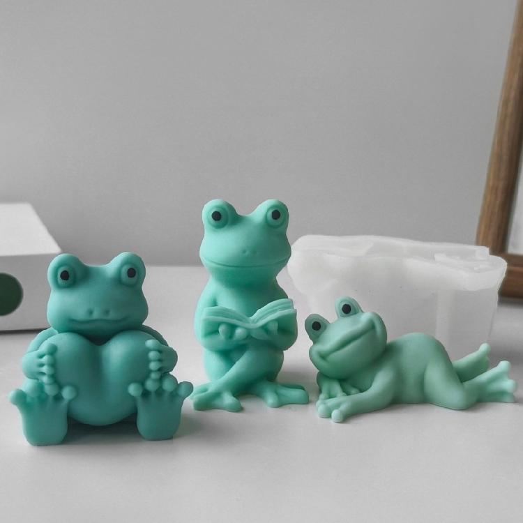 Silicone Frogs Candle Mold for Table Decorations 3D Frogs Shape Scented Candle Crafting Molds for Resin Wax Clay Project