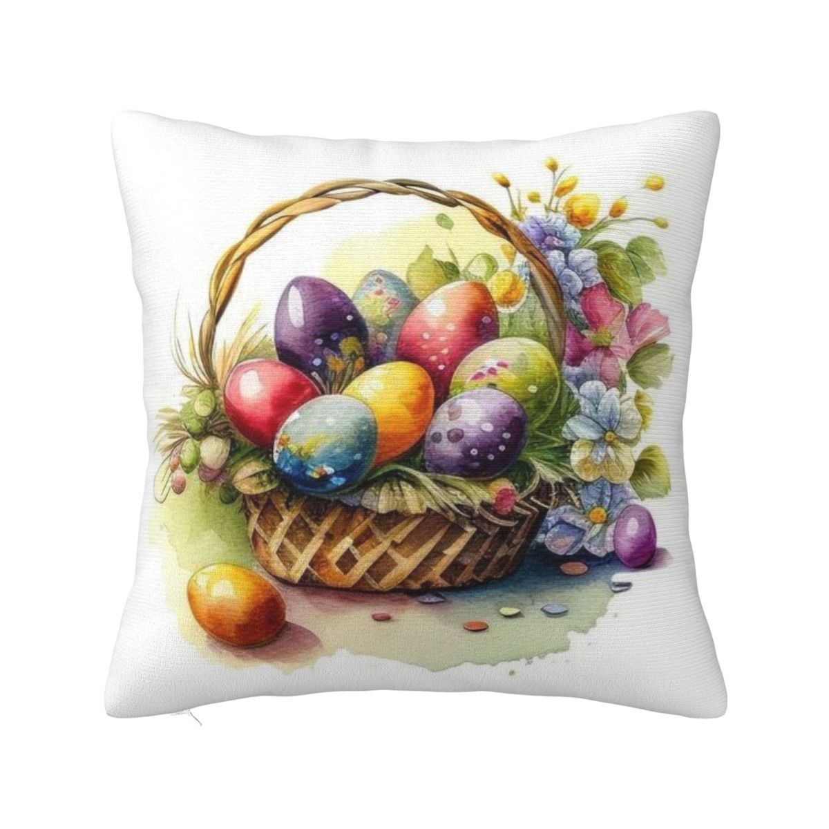 Пасхальная наволочка Красочные яйца Мягкая наволочка Чехол для подушки Смешные графические наволочки Для свадебной вечеринки Домашний декор 12x12Inch
