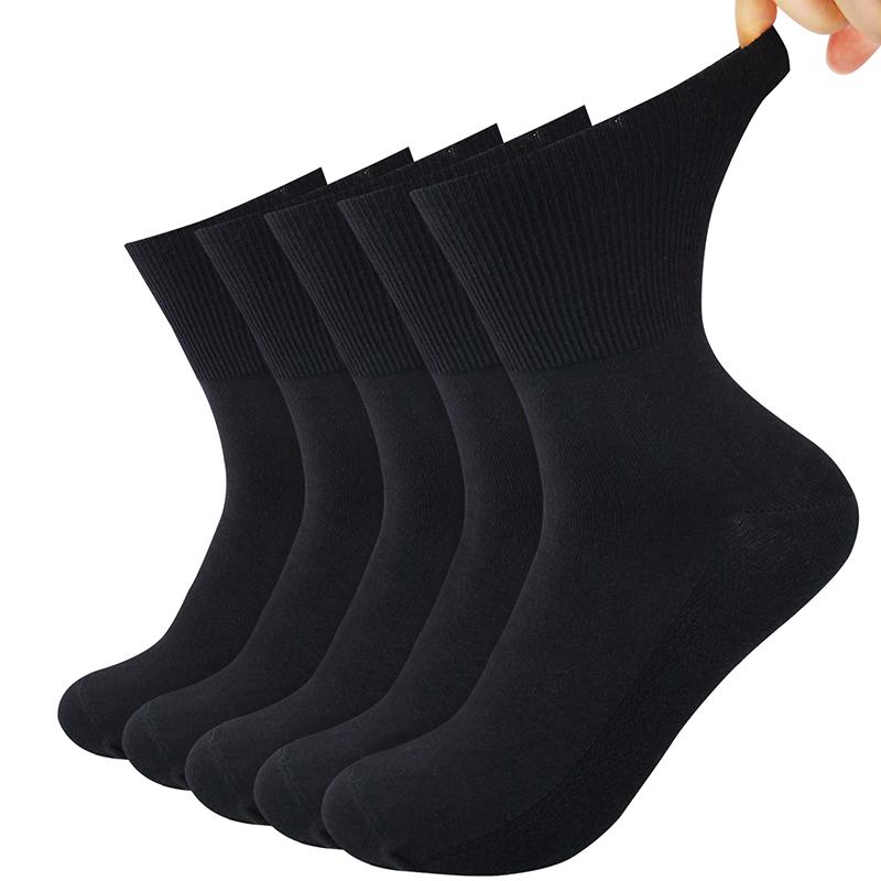 5 Pairs/Lot Diabetic Socks Men and Women Non-Binding Loose Top Socks Cotton Material Non-slip and Breathable