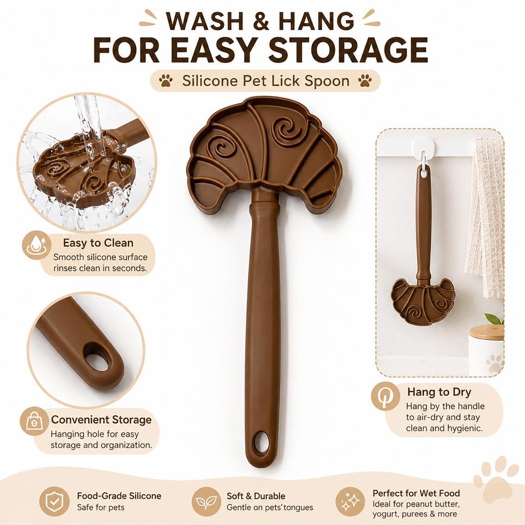 Silicone Pet Lick Stick with Non- Handle, Interactive Dispenser for Dogs and Cats, Feeding Toy