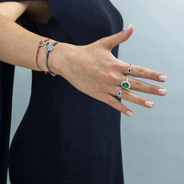 Bracelet - Luxenter - Lyla - Argent 925 - Zircone Cubique Rubis - Plaqué Rhodium