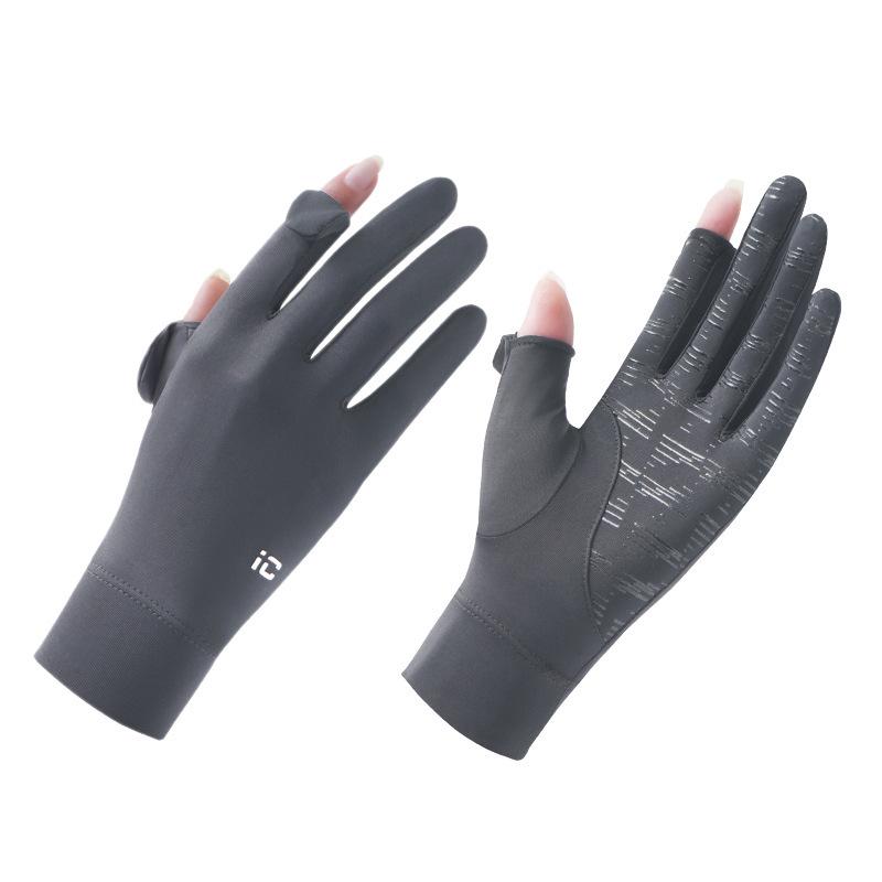 Women's Ice Silk Sun Protection Gloves - Lightweight, Breathable, Anti-Slip, UV Shield for Summer Cycling.