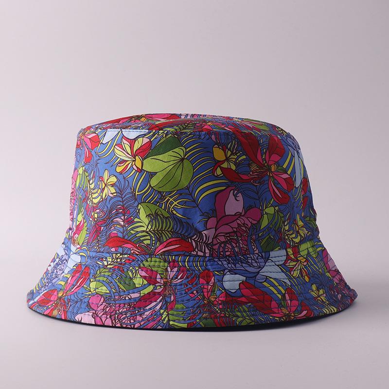 Digital printing small edge bucket hat spring and summer double-sided can wear outdoor sunshade basin hat spot
