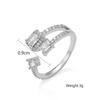 ZAKOL Korea Shiny Cubic Zircon Leaf Shape Open Rings for Women Fashion Geometry Crystal Finger Ring Anillos for Party Jewelry