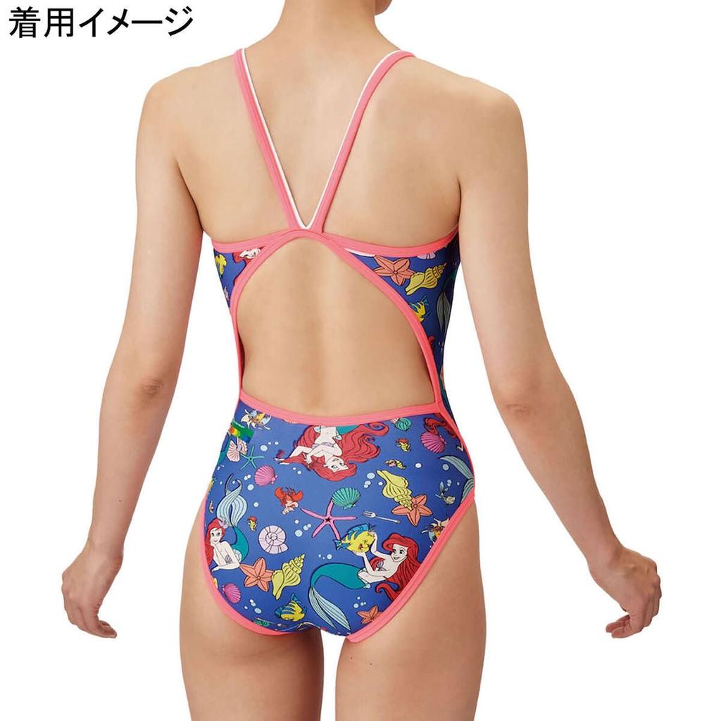 Swimsuit Training One Piece Pink x Blue M [Arena] (Open Back) Women's (PKBL)