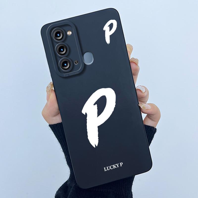 For Itel Vision 3 / Itel S17 / Itel P38 S661L S661W Case Lucky Initial Letter Liquid Silicone Protective Back Cover Phone Case
