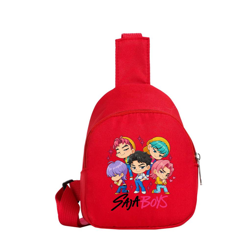 Cartoon Anime K-Pop Demon Hunters Printed Kawaii Chest Pack for Boy Girl Shoulder Bag Student Portable Crossbody Pouch Christmas Gift