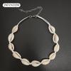 New Fashion Black Rope Chain Natural Seashell Choker Necklace Shell Choker Necklace for Summer