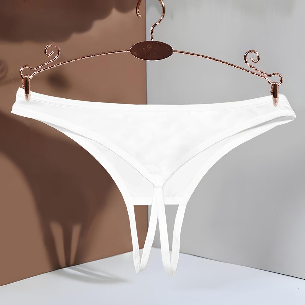 

Back big bow thong open crotch free invisible breathable low waist sexy seamless underwear women S
