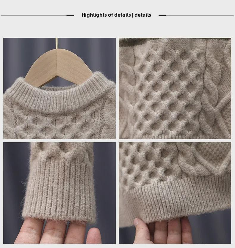 Ciepły dzianinowy sweter chłopięcy na jesień/zimę, wiek 8-12 lat