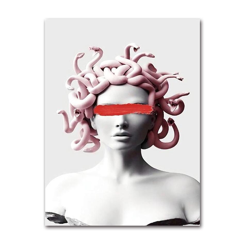 Poster Artistico Medusa di Smeraldo Creature Mitologiche Stampe per Pareti Pittura su Tela Mitologia Greca Moderna per Galleria Decorazioni per la Casa