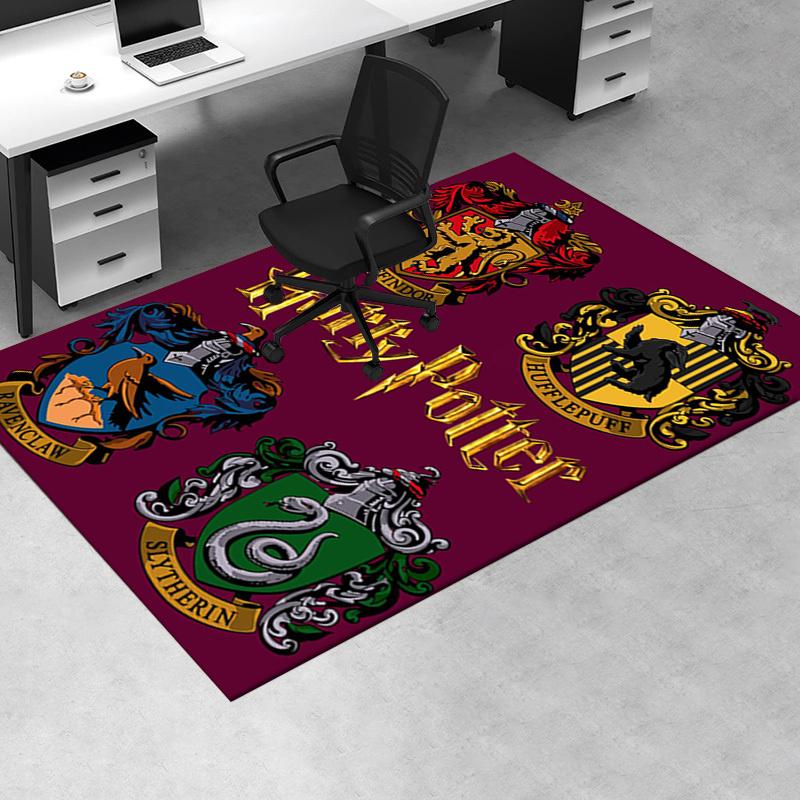 

Harry Potter Hogwarts House Crests Poster Print Office Mat Home Decor Office Desk Chair Rugs Chair Carpet for office Chair Mat Gift For Hall 60cm by 90cm