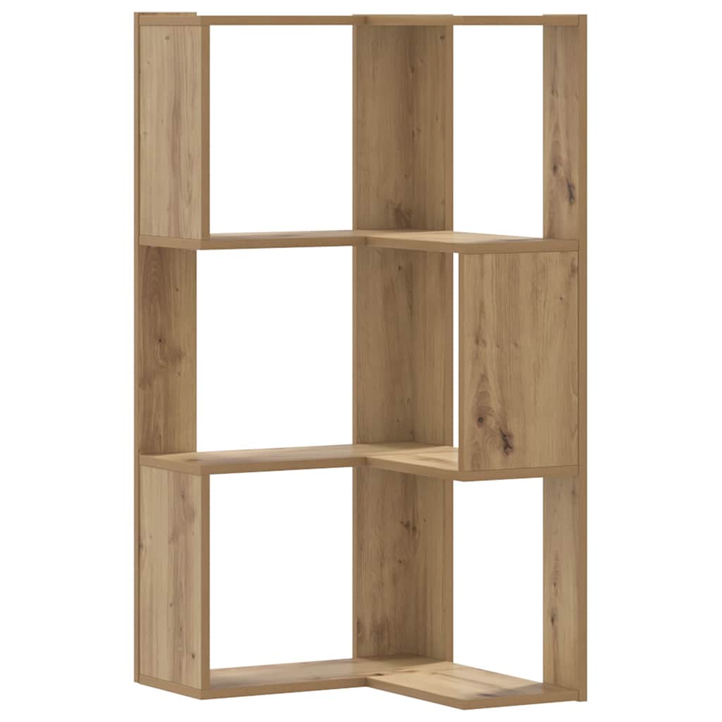Eck-Bücherregal 3 Regale Artisan Eichen-Finish 50 x 50 x 102 cm Holzwerkstoff