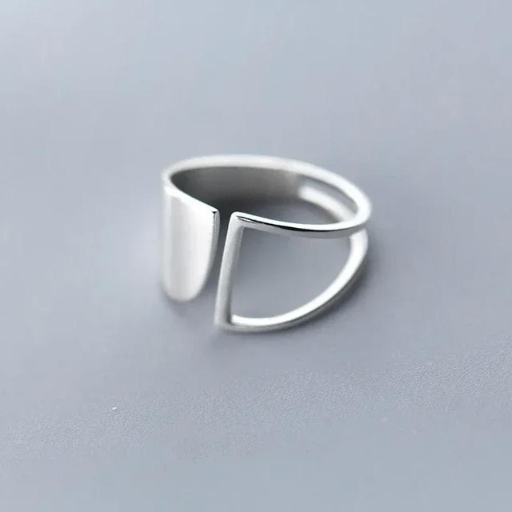 925 Silver Rings for Women Geometric Handmade Irregular Strip Ring Fashion Jewelry Gift