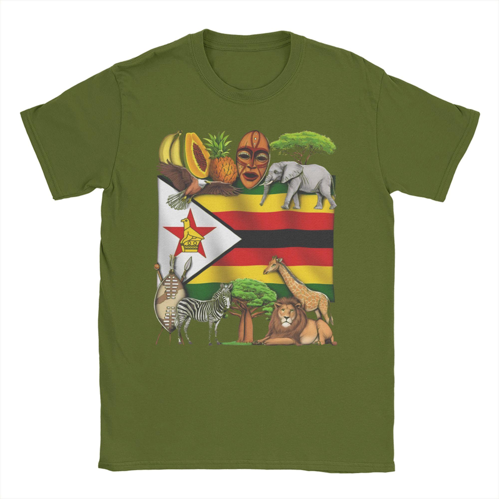 

Coat of Arms of Zimbabwe Unisex Women T Shirts Unique Tee Shirt Short Sleeve Crewneck TShirt Pure Cotton Gift Idea Clothes L